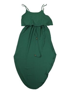 NERLEROLIAN Emerald Green Cold Shoulder High Low Maxi Dress NWT Size Large
